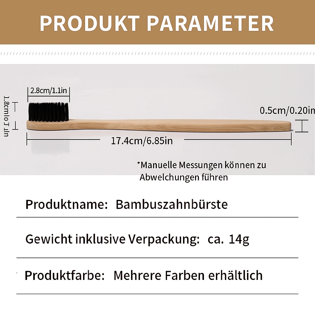 Bamboria NaturLine - 50 Einweg - Zahnbürsten aus Bambus - Bamboria