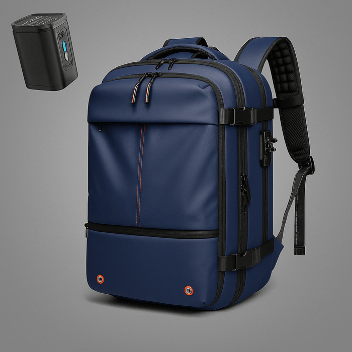 Bamboria ReisePro blauer Vakuumrucksack 55L wasserfest