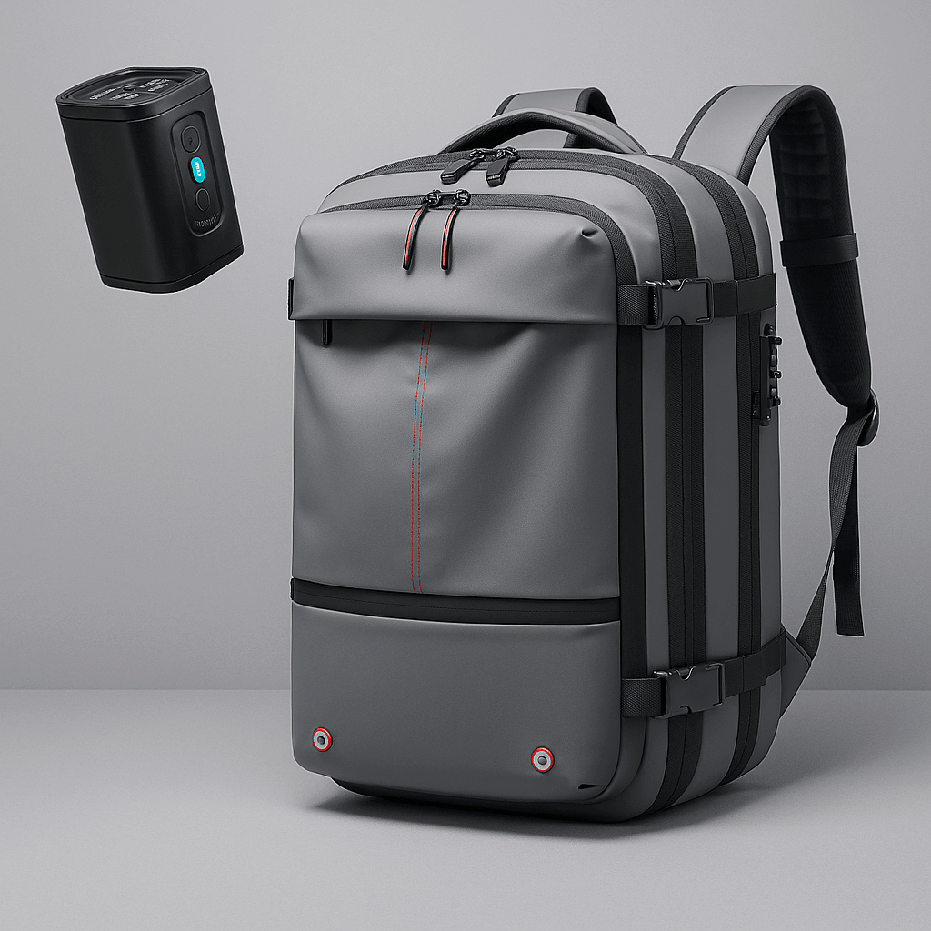 Bamboria ReisePro grauer Vakuumrucksack 55L wasserfest
