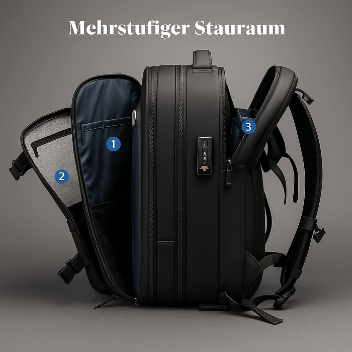 Bamboria ReisePro Vakuumrucksack mit 17 Zoll Laptopfach