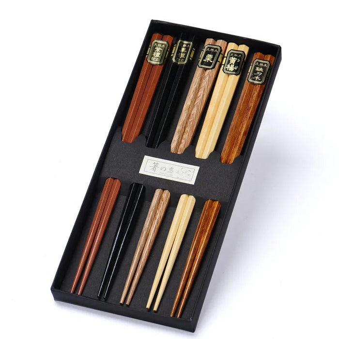 Kyoto Stäbchen – 5 Paar Sushi - Essstäbchen aus Holz - Bamboria