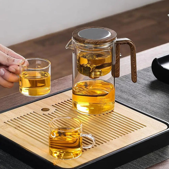 TEAVO Teekanne aus Glas mit Holzgriff – 520ml & 720ml - Bamboria